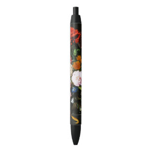 Bolígrafo De Tinta Negra Impresión de Arte Botánico Floral Oscuro Malhumora