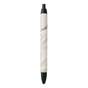 Bolígrafo De Tinta Negra Impresión de cebra de crema rosa