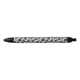 Bolígrafo De Tinta Negra Impresión de leopardo blanco y negro