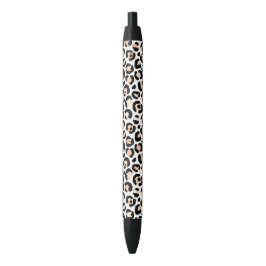 Bolígrafo De Tinta Negra Impresión de Leopardo Negro de Peach blanco