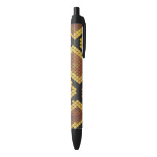 Bolígrafo De Tinta Negra Impresión de Snack Brown y Gold