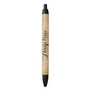Bolígrafo De Tinta Negra Impresora Gold Glam Leopard personalizada