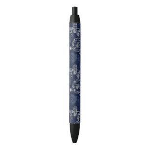 Bolígrafo De Tinta Negra Ingeniería de impresión azul industrial retro