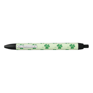 Bolígrafo De Tinta Negra irish tres hojas clover patrón