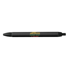 Bolígrafo De Tinta Negra Jah bendice cada paso que doy Rasta