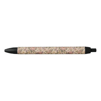 Bolígrafo De Tinta Negra Jardín de rosas botánicas vintage y patrón de mari
