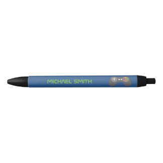 Bolígrafo De Tinta Negra Juego de video azul divertido Tema personalizado