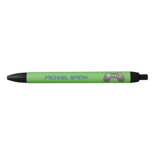 Bolígrafo De Tinta Negra Juego de video verde divertido tema personalizado
