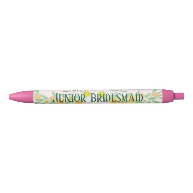 Bolígrafo De Tinta Negra Junior Bridesmaid Floral (Anverso)