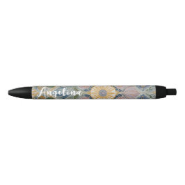 Bolígrafo De Tinta Negra Kaleidoscopio floral personalizado