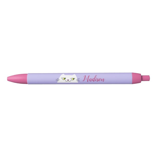 Bolígrafo De Tinta Negra Kawaii Purple Pink (Anverso)
