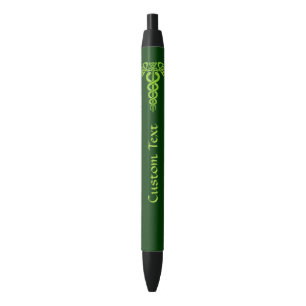 Bolígrafo De Tinta Negra Knot Caduceus celta verde
