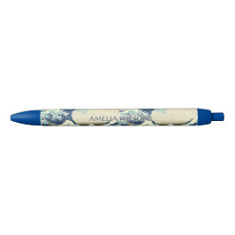 Bolígrafo De Tinta Negra La Gran Ola – Katsushika Hokusai – Texto Personali