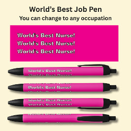 Bolígrafo De Tinta Negra ¡La mejor enfermera del mundo! - Añadir el tipo, o