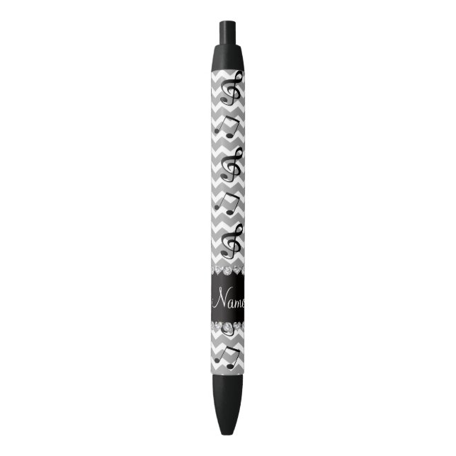 Bolígrafo De Tinta Negra La música blanca conocida personalizada observa (Frente vertical)