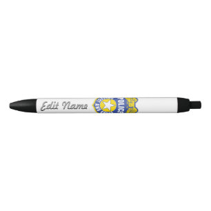 Bolígrafo De Tinta Negra La policía protege y sirve la insignia