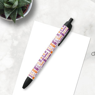 Bolígrafo De Tinta Negra La púrpura y el naranja le agradecen redactar la