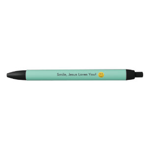 Bolígrafo De Tinta Negra La sonrisa, Jesús le ama