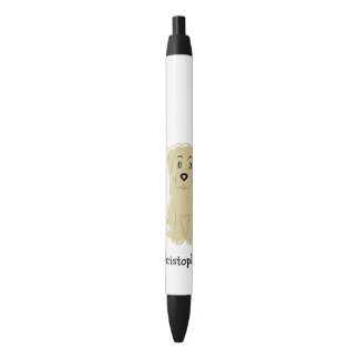 Bolígrafo De Tinta Negra Labrador amarillo personalizado