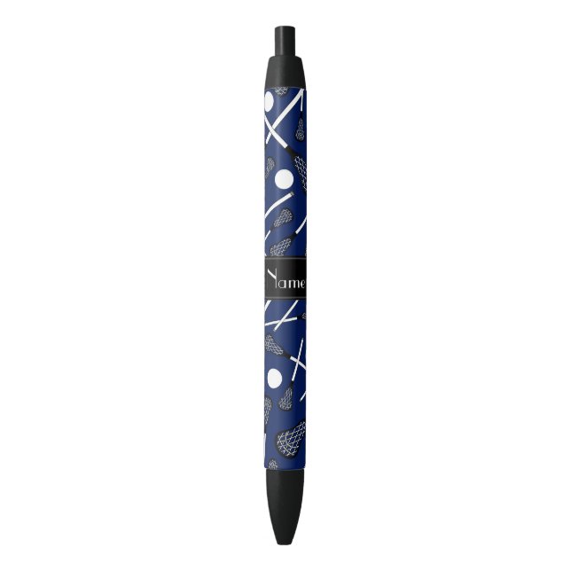 Bolígrafo De Tinta Negra Lacrosse conocido personalizado de los azules (Frente vertical)