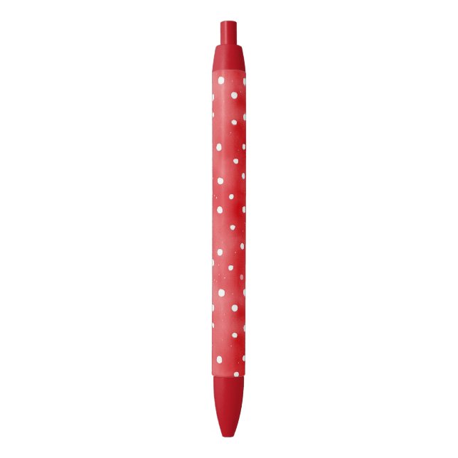 Bolígrafo De Tinta Negra Ladybug Red White Dots Birthday (Frente vertical)