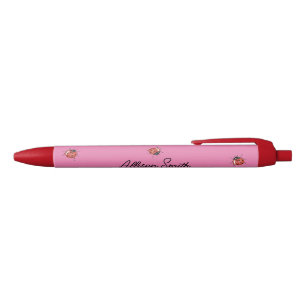 Bolígrafo De Tinta Negra Ladybug rosa lindo