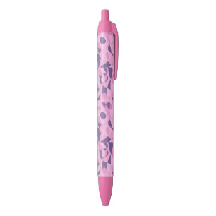 Bolígrafo De Tinta Negra Láminas personalizados de formas rosa y púrpura ab
