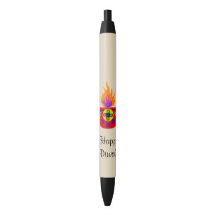 Bolígrafo De Tinta Negra Lámpara colorida Diya de Diwali