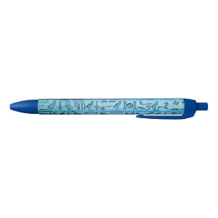 Bolígrafo De Tinta Negra Lápiz Blue Old Egyptian Hieroglyphs