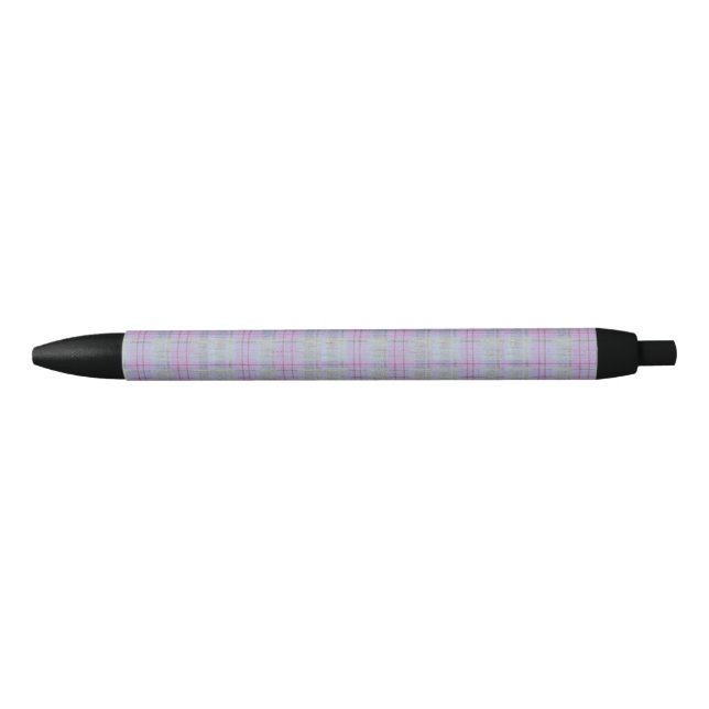 Bolígrafo De Tinta Negra Lavender Barefoot Plaid  (Anverso)