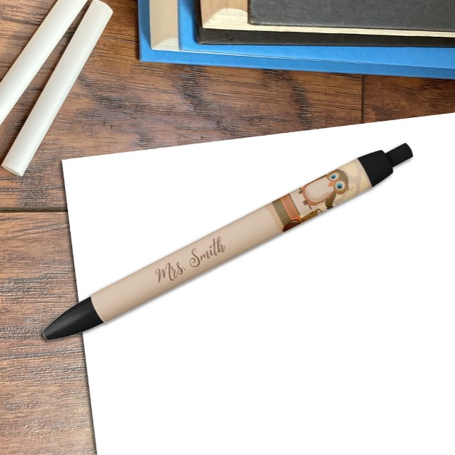 Bolígrafo De Tinta Negra Lechuza Marrón Teacher Pen (Subido por el creador)