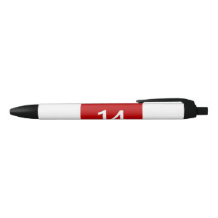 Bolígrafo De Tinta Negra Legendario Nº 14 en rojo y blanco