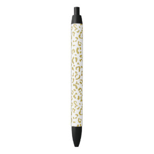 Bolígrafo De Tinta Negra Leopardo de oro, Purpurina de oro, impresión de le