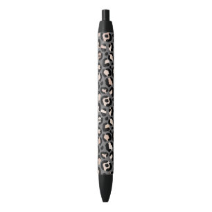 Bolígrafo De Tinta Negra Leopardo PrintPen Rosa beige gris