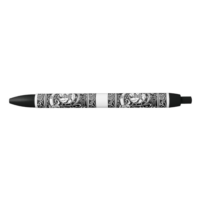 Bolígrafo De Tinta Negra Letra C Monograma medieval Art Nouveau (Anverso)
