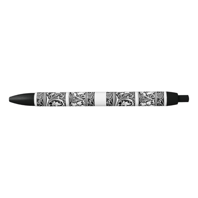 Bolígrafo De Tinta Negra Letra J Monograma medieval Art Nouveau (Anverso)