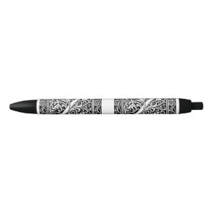 Bolígrafo De Tinta Negra Letra Z Monograma medieval Art Nouveau