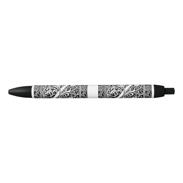 Bolígrafo De Tinta Negra Letra Z Monograma medieval Art Nouveau (Anverso)