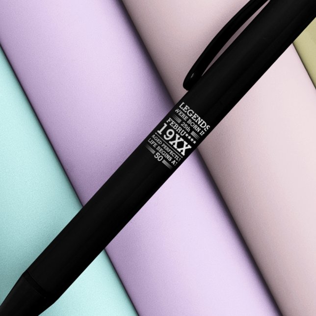 Bolígrafo De Tinta Negra Leyendas personalizados nacieron en la edad de mes (Subido por el creador)