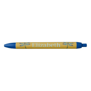 Bolígrafo De Tinta Negra Libélula Mística Nombre Personalizado