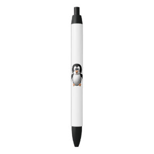Bolígrafo De Tinta Negra Lindo pingüino animado con aspecto 3D