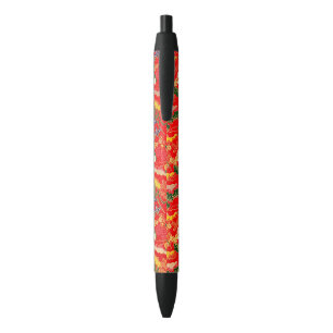 Bolígrafo De Tinta Negra Lindos patrones florales japoneses coloridos