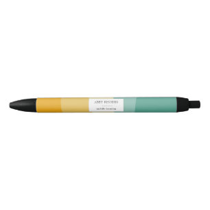Bolígrafo De Tinta Negra Líneas de ondas coloridas personalizadas