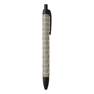 Bolígrafo De Tinta Negra Líneas geométricas modelo