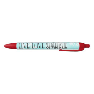 BOLÍGRAFO DE TINTA NEGRA "LIVE LOVE LOVE SPARKLE"