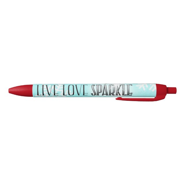 BOLÍGRAFO DE TINTA NEGRA "LIVE LOVE LOVE SPARKLE" (Parte de abajo)
