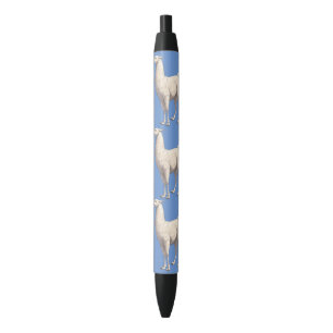 Bolígrafo De Tinta Negra Llama blanca