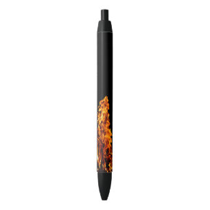 Bolígrafo De Tinta Negra Llama naranja