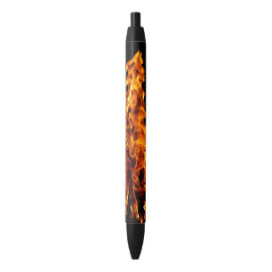 Bolígrafo De Tinta Negra Llama naranja