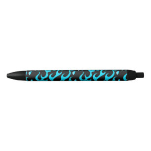 Bolígrafo De Tinta Negra Llamas azules calientes